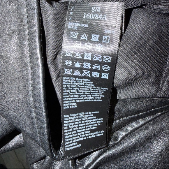 ALL SAINTS Black Balfern Leather Biker Jacket Size 4 - 23069 - Picture 7 of 9